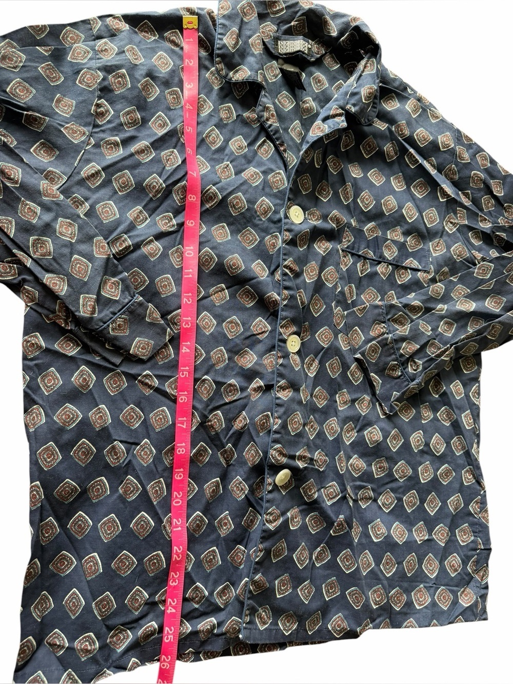 Vintage Knightsbridge Blue Patterned Pajama Set - Picture 5 of 9